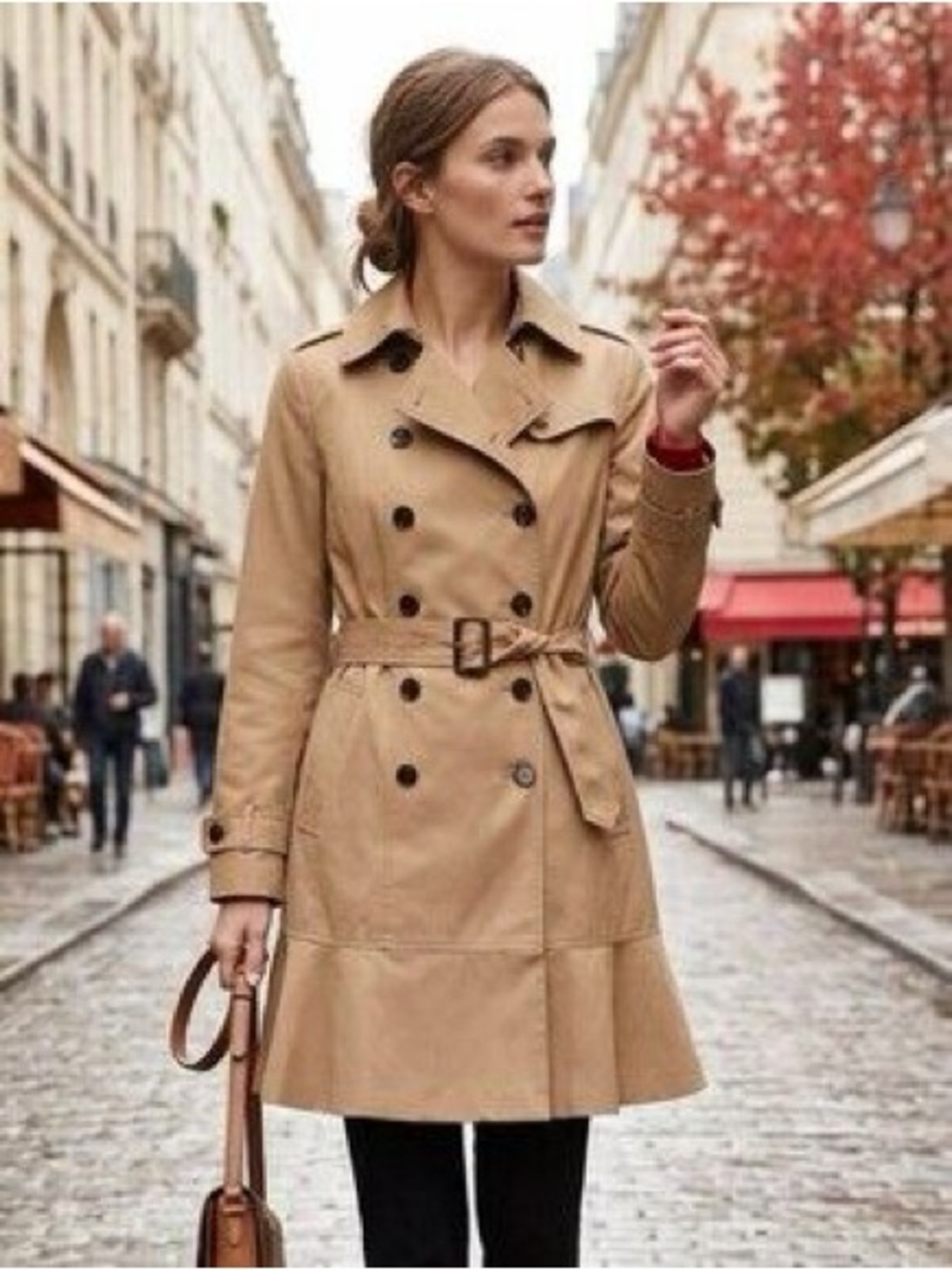 Banana Republic Flared Trench Coat | Size 8 | Camel Tan